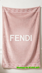Luxury Fendi Pink FF Monogram Flannel Throw Blanket IMG_9413